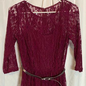 Burgundy Lace Dress